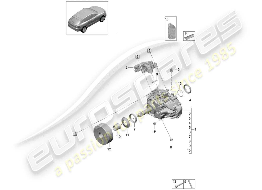 porsche macan (2020) transfer box part diagram