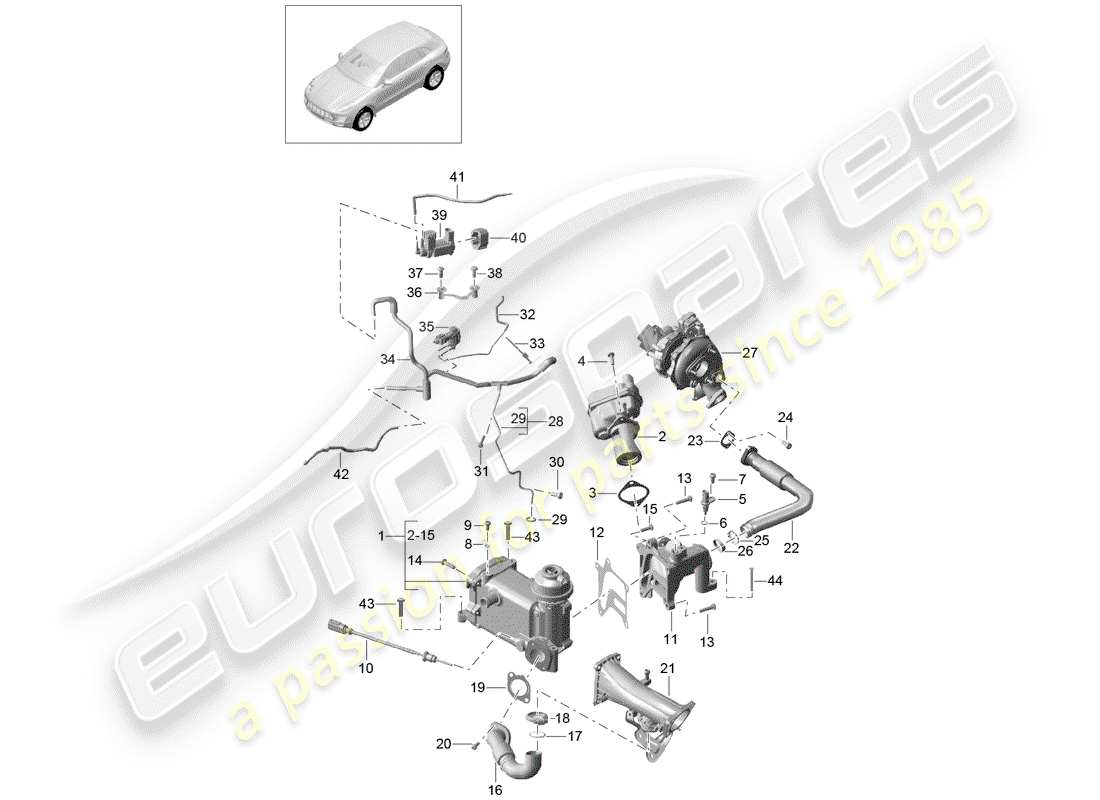 porsche macan (2016) exhaust recirculation part diagram