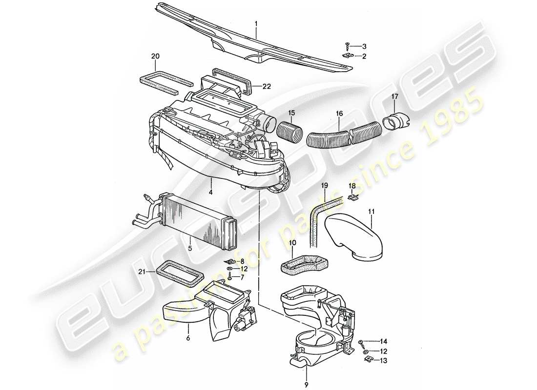 porsche 959 (1988) ventilation - heating system 1 part diagram