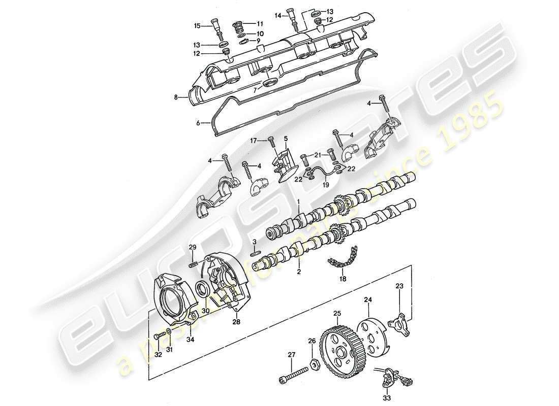 porsche 944 (1990) camshaft part diagram