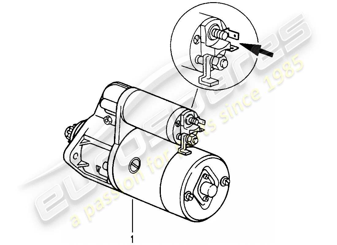 porsche replacement catalogue (1972) starter part diagram