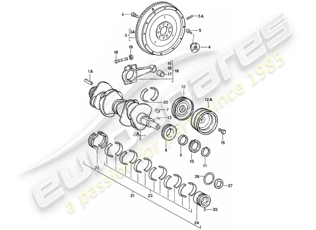 porsche 911 (1984) crankshaft part diagram