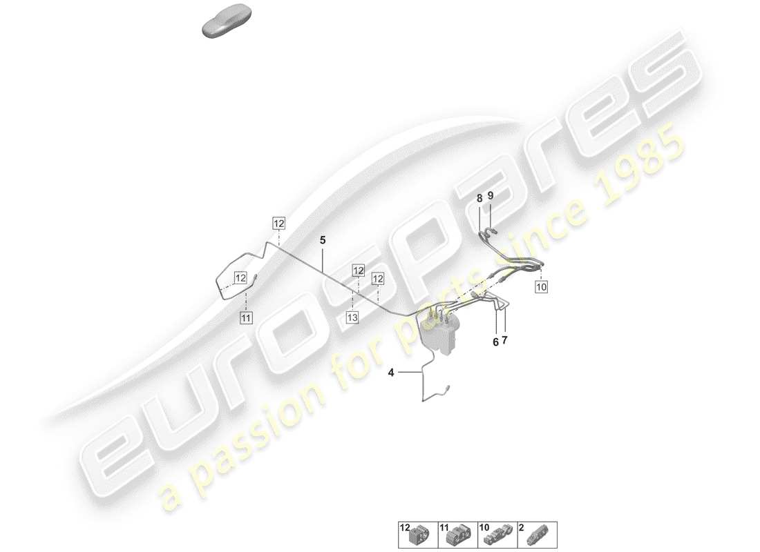 porsche 2020 brake line part diagram