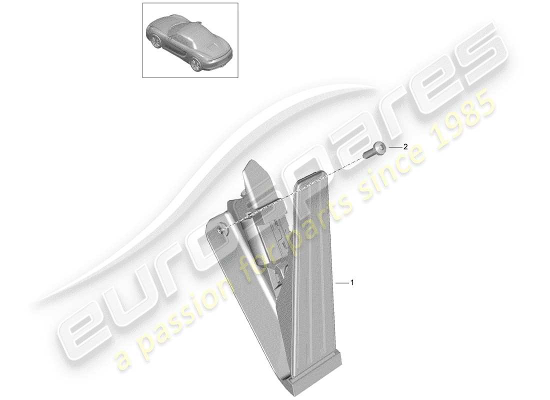 porsche boxster 981 (2014) pedals part diagram