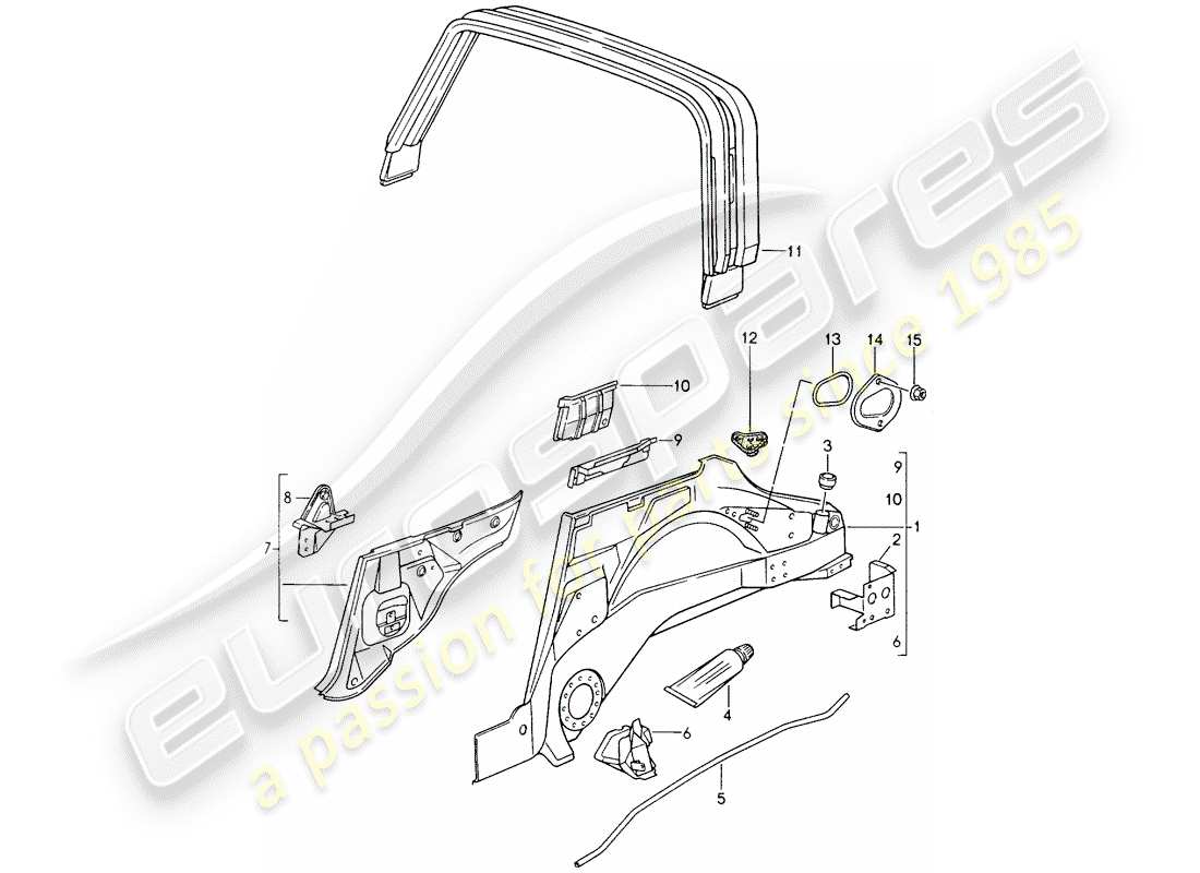 porsche 964 (1989) inner panel part diagram