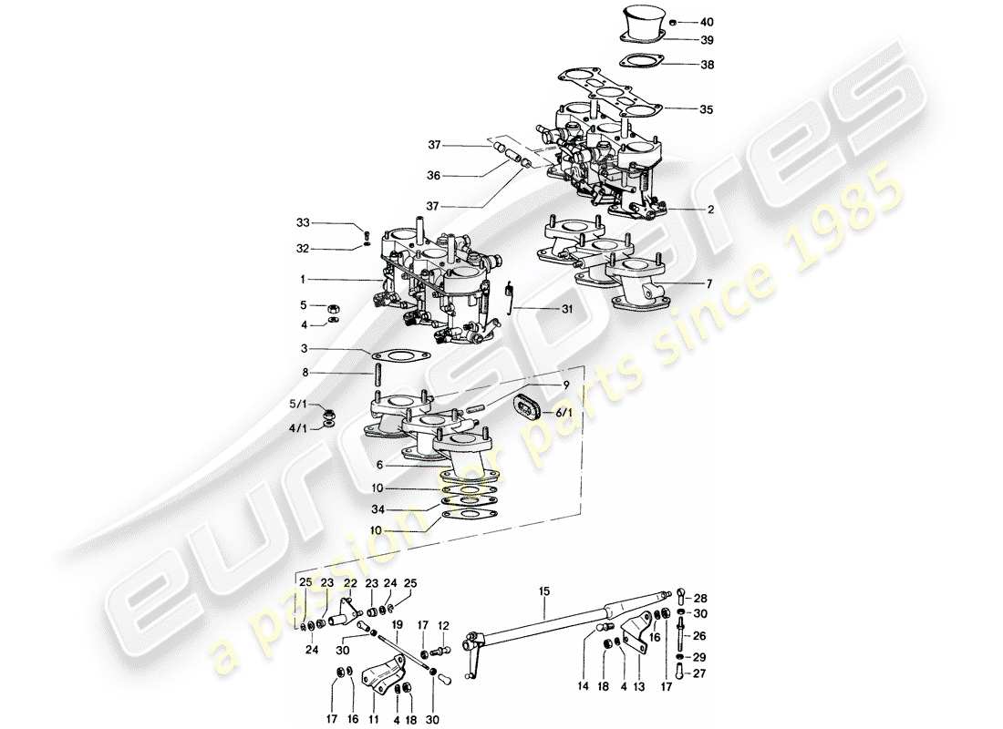 porsche 914 (1970) carburetor part diagram