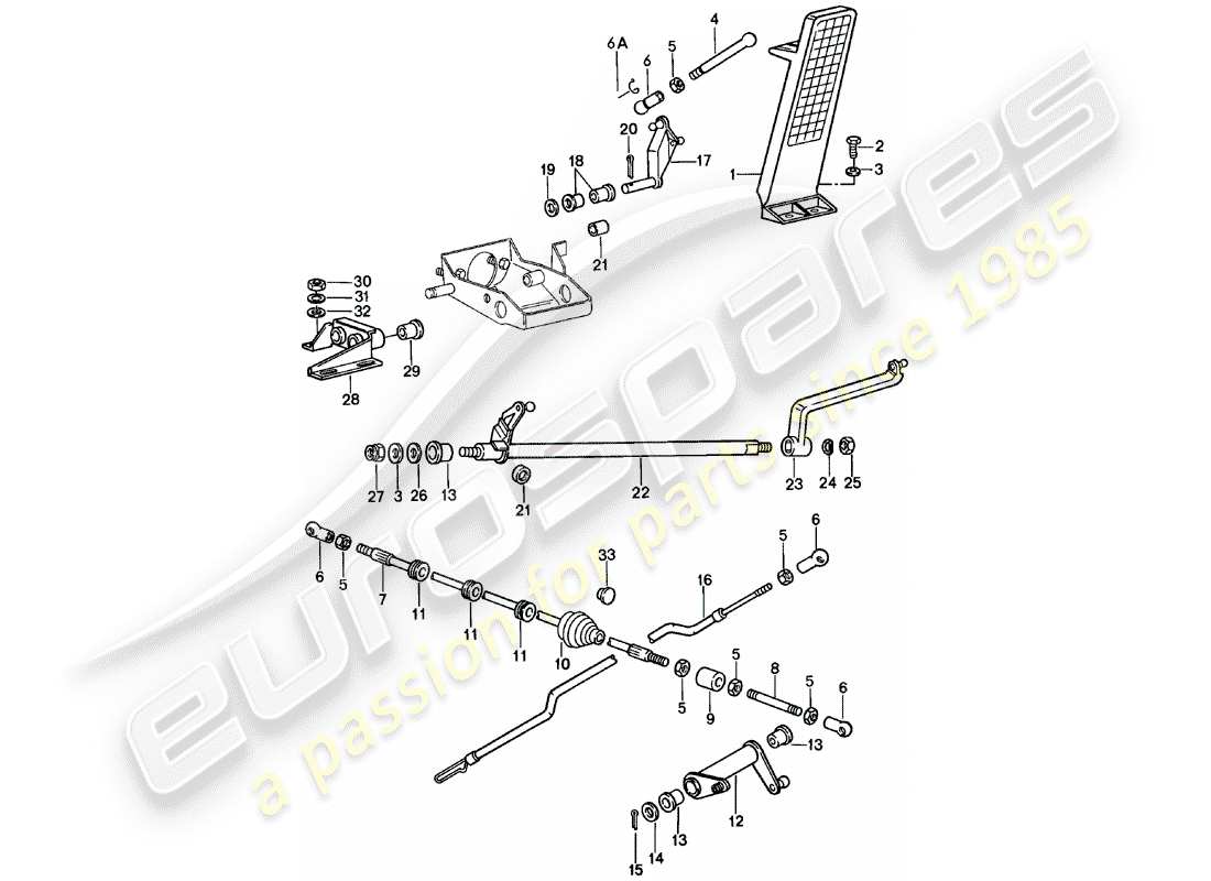 porsche 911 (1978) accelerator pedal - throttle control part diagram