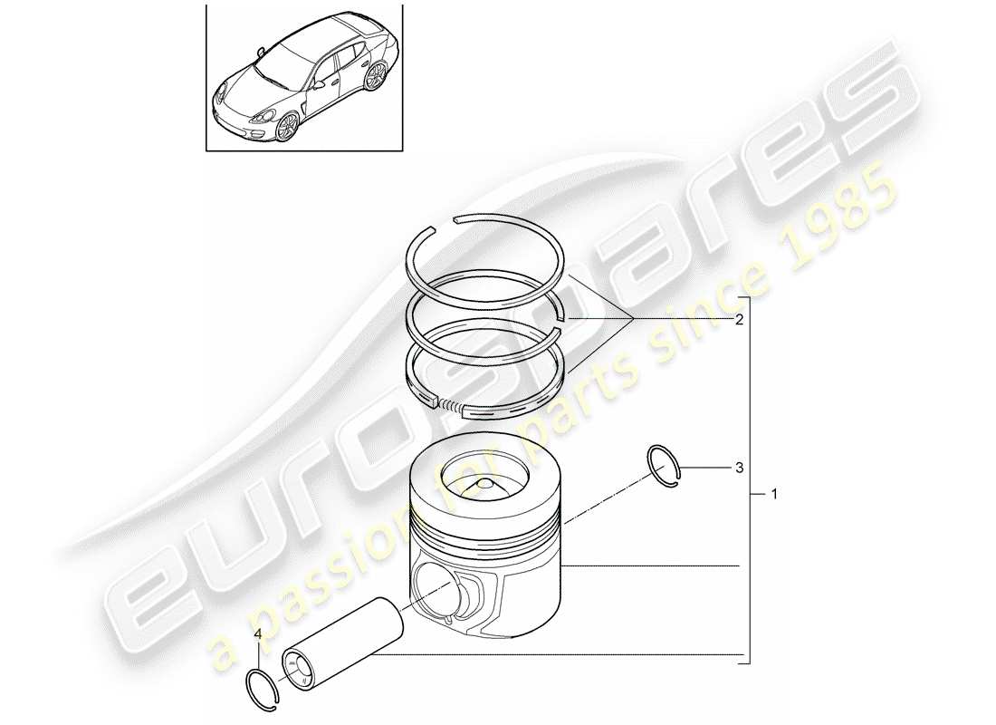 porsche panamera 970 (2016) piston part diagram