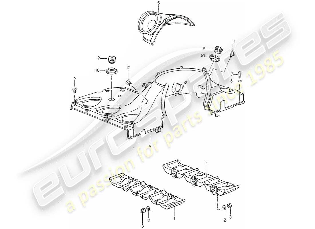 porsche 964 (1991) air duct part diagram