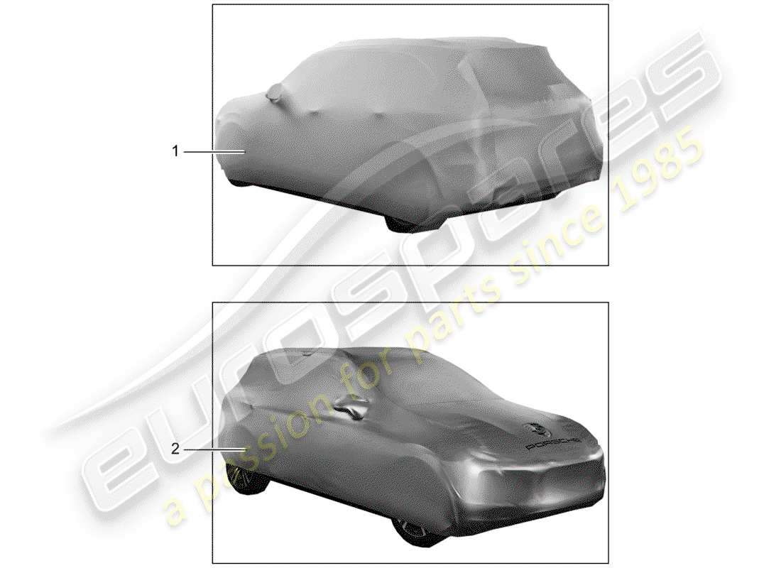 porsche tequipment macan (2020) car cover part diagram