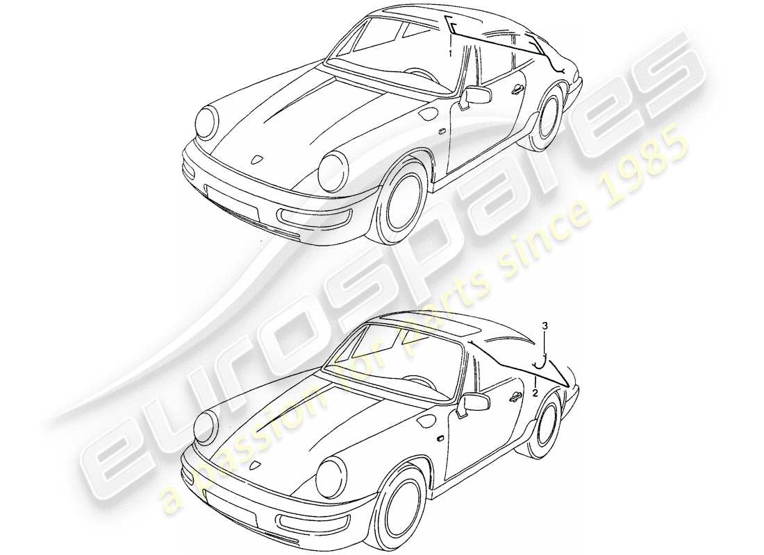 porsche 964 (1989) wiring harnesses - rear end part diagram