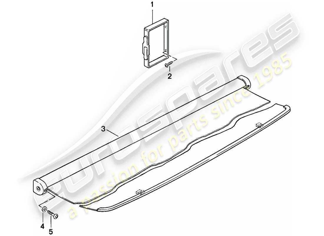 porsche 924 (1976) luggage compartment cover part diagram