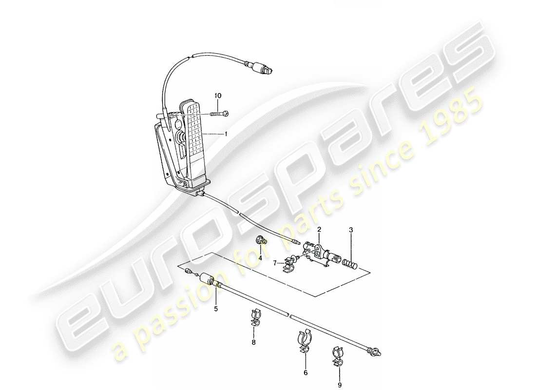 porsche 996 gt3 (2004) pedals - throttle control part diagram