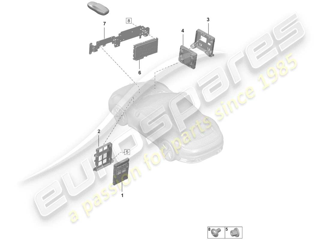 porsche 2019 control units part diagram