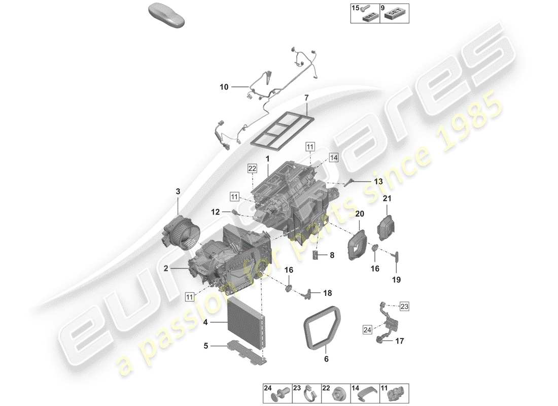 porsche 2020 air conditioner part diagram