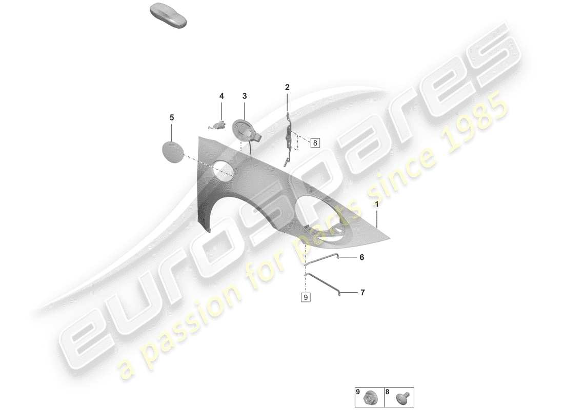 porsche 2020 fender part diagram