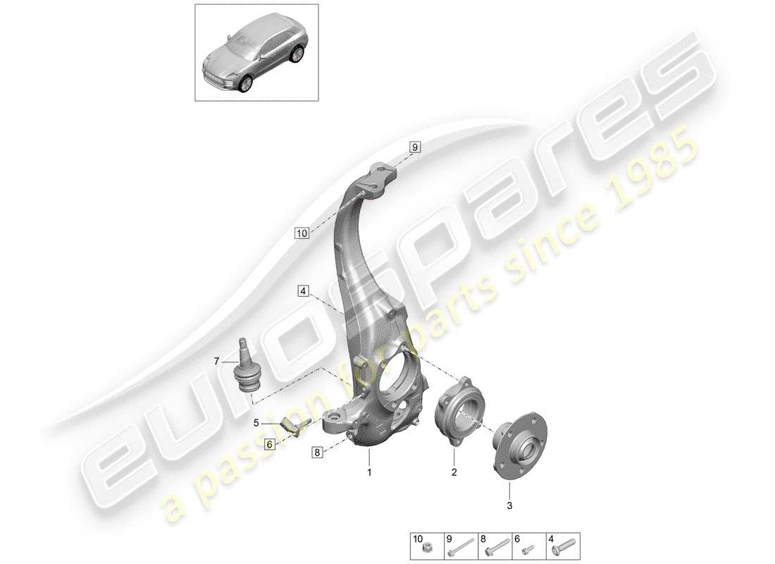 porsche macan (2020) pivot bearing part diagram