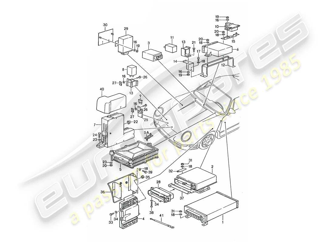 porsche 959 (1987) control units part diagram