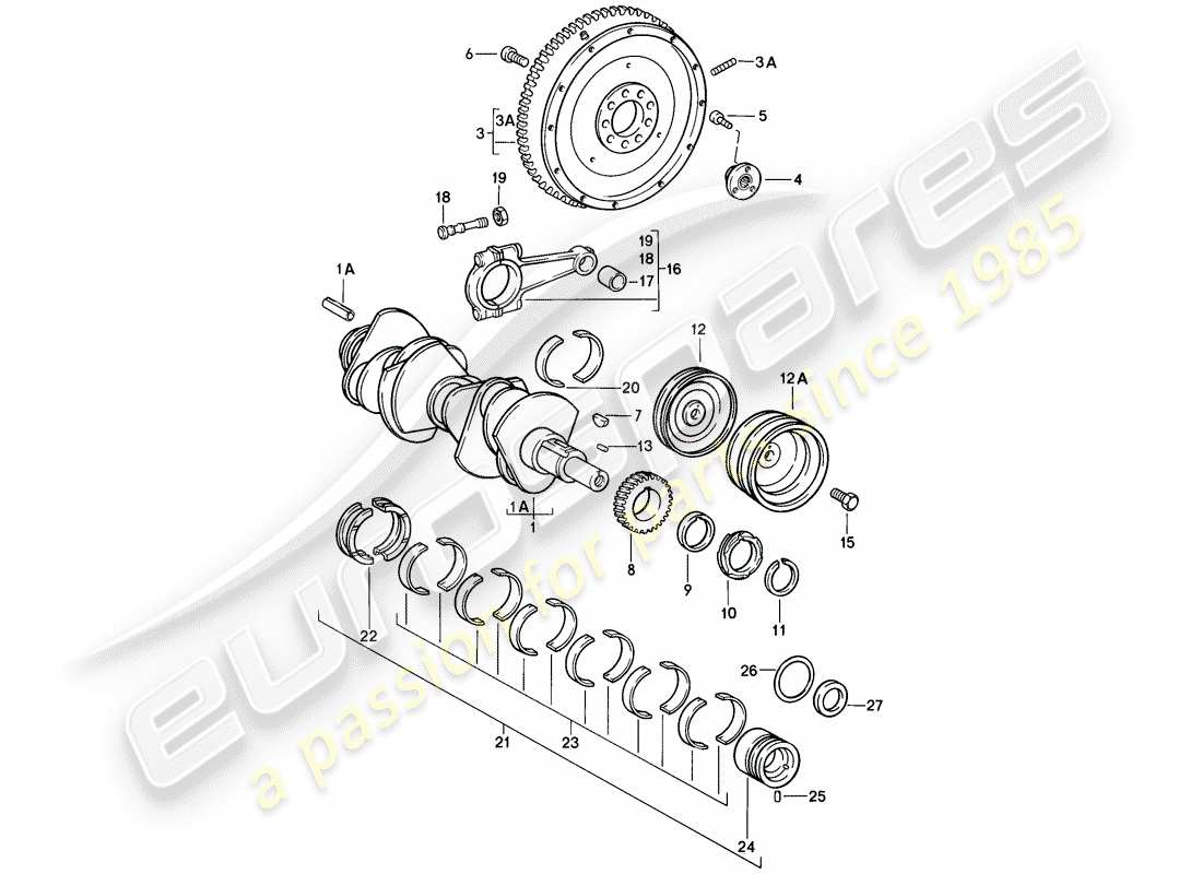 porsche 911 (1987) crankshaft part diagram