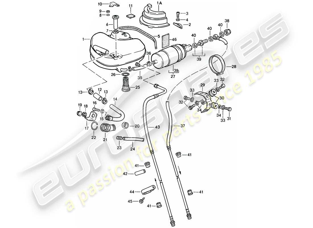 porsche 911 (1987) fuel system part diagram