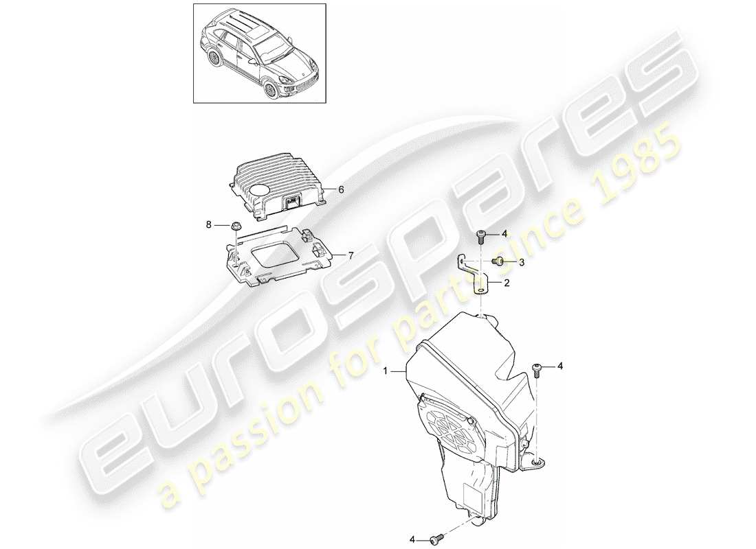 porsche cayenne e2 (2011) loudspeaker part diagram