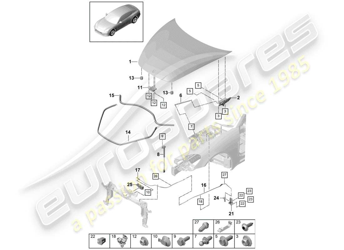 porsche panamera 971 (2020) cover part diagram