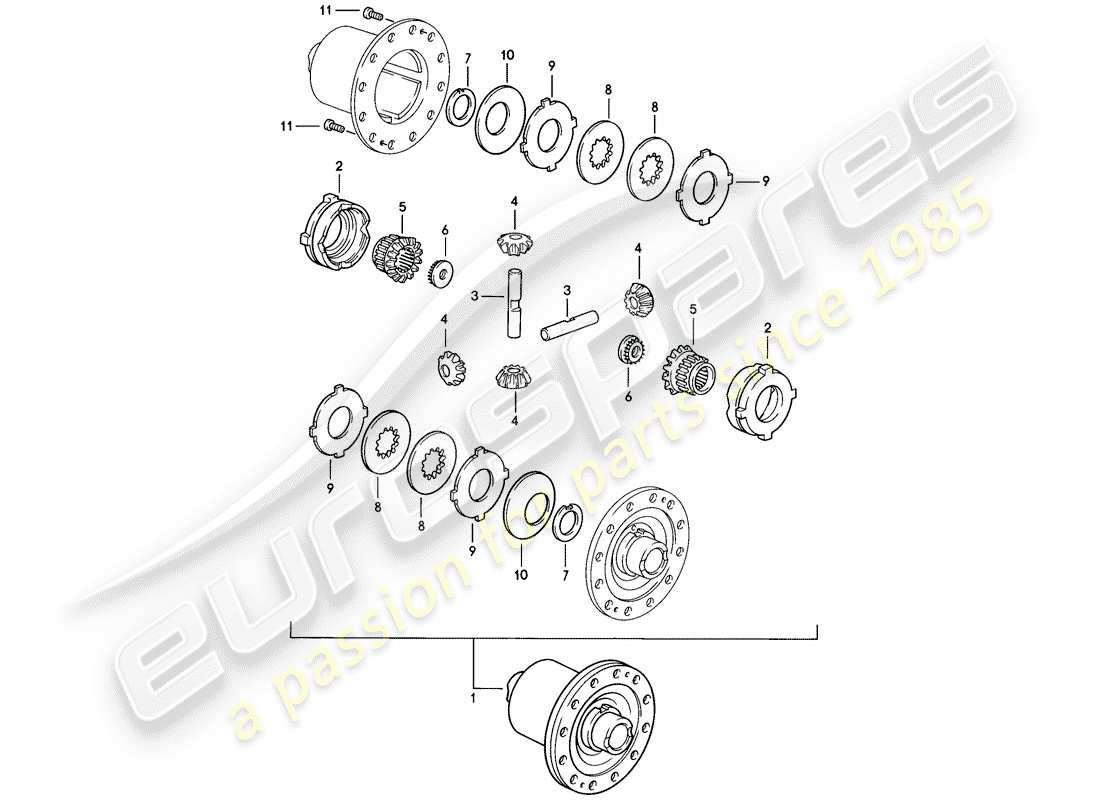 porsche 928 (1986) automatic transmission - limited slip differential - d - mj 1983>> - mj 1983 part diagram