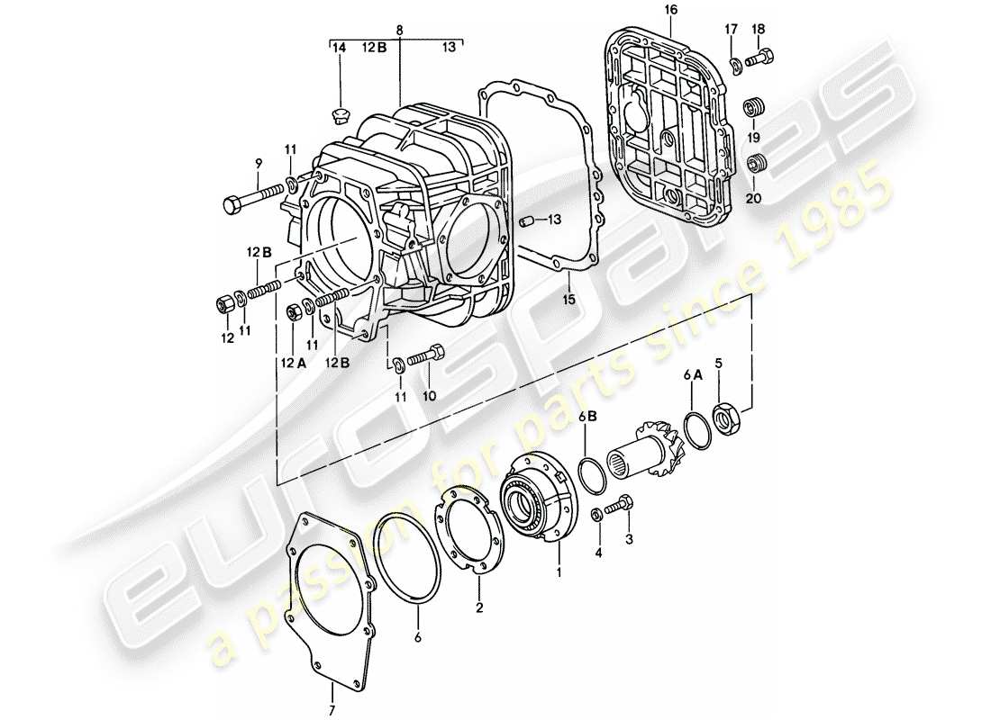 porsche 928 (1984) automatic transmission - differential - 1 part diagram