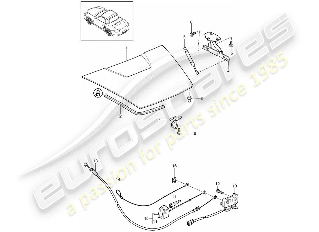 porsche boxster 987 (2011) cover part diagram