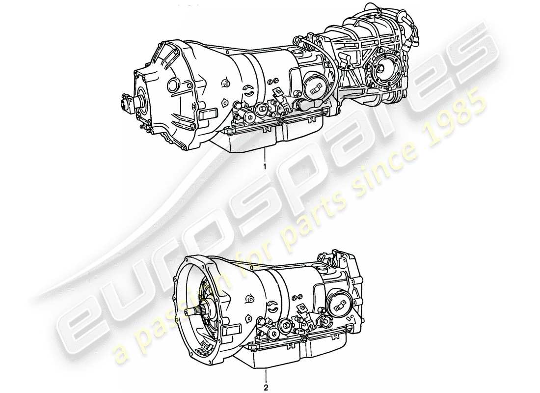 porsche 928 (1985) automatic transmission - replacement transmission part diagram