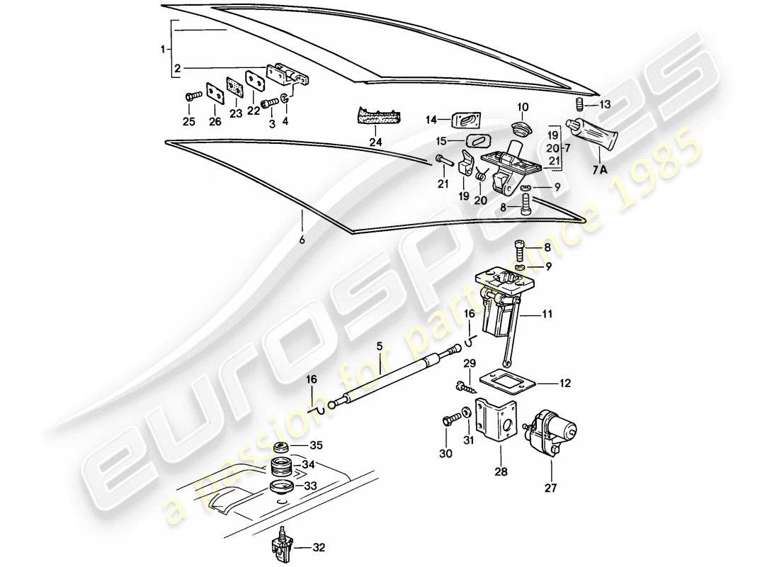 porsche 928 (1985) cover - fasteners part diagram