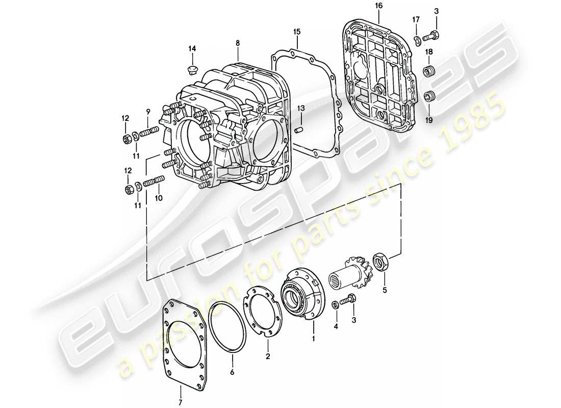 porsche 928 (1986) automatic transmission - differential - 1 - d - mj 1983>> - mj 1983 part diagram