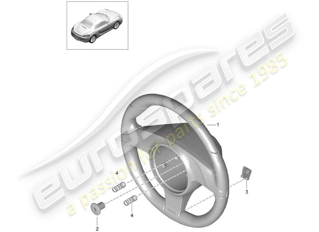 porsche boxster 981 (2014) steering wheels part diagram