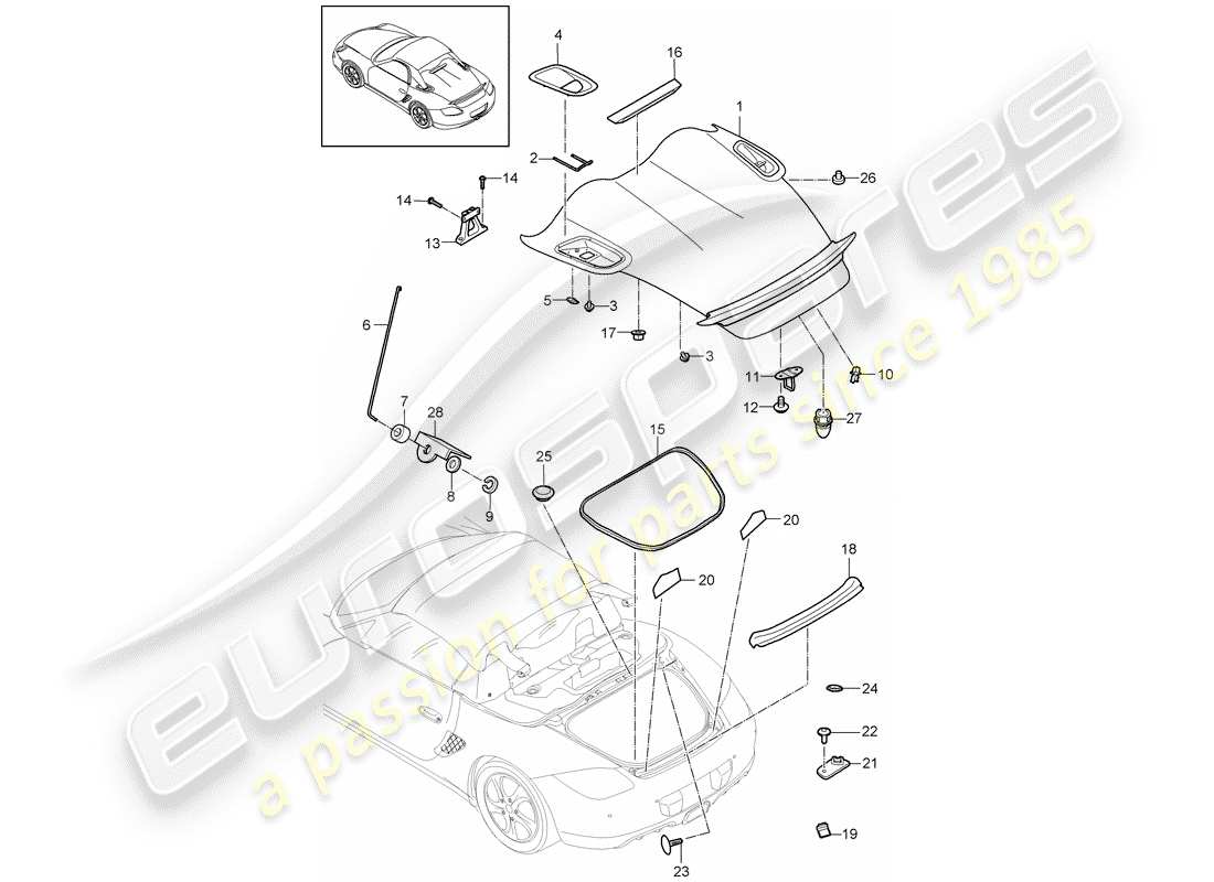 porsche boxster 987 (2011) cover part diagram