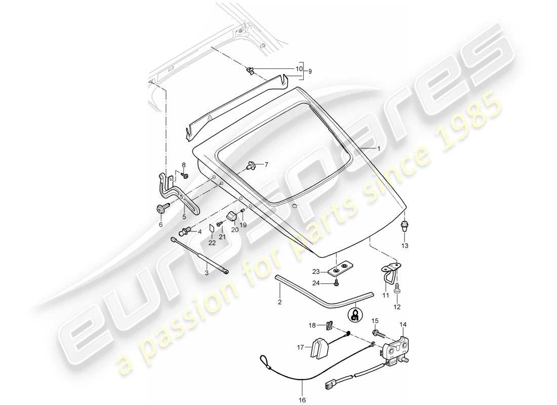 porsche cayman 987 (2007) cover part diagram