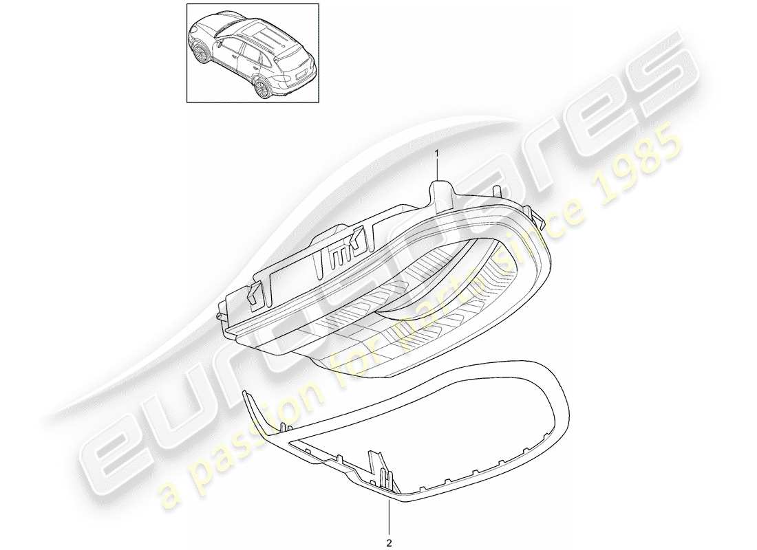 porsche cayenne e2 (2017) bracket part diagram