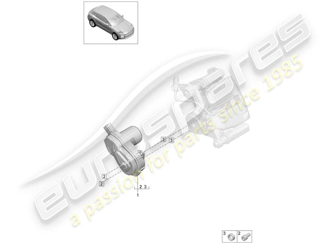 porsche macan (2019) parking brake part diagram