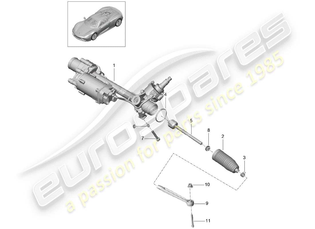 porsche 918 spyder (2015) power steering part diagram