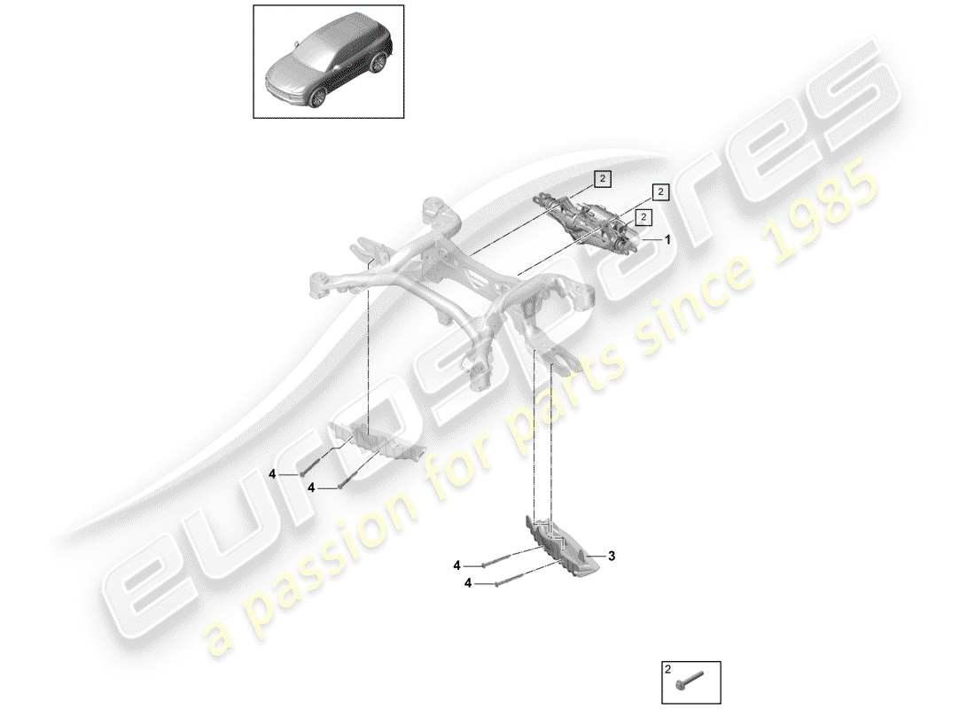 porsche cayenne e3 (2020) steering gear part diagram