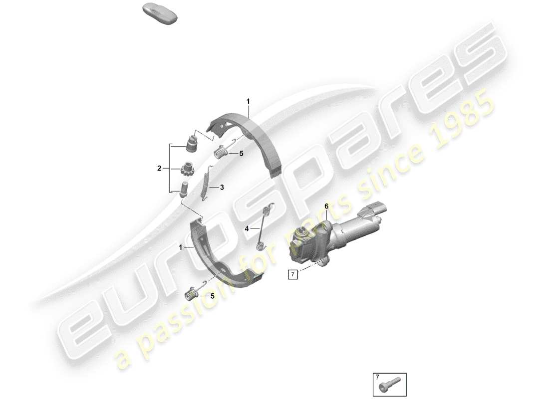 porsche boxster spyder (2019) parking brake part diagram