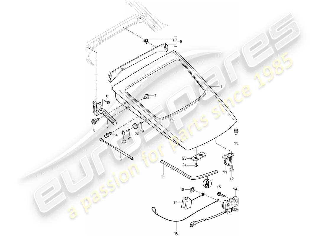 porsche cayman 987 (2011) cover part diagram