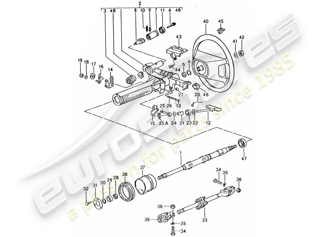 porsche 928 (1994) airbag - steering parts - steering wheel - - - height adjustment - for - steering wheel - see group - 4/03/05 part diagram