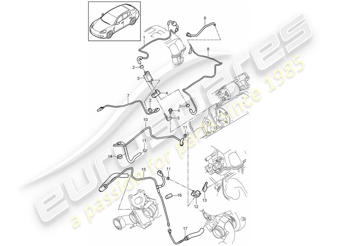 porsche panamera 970 (2011) control line part diagram