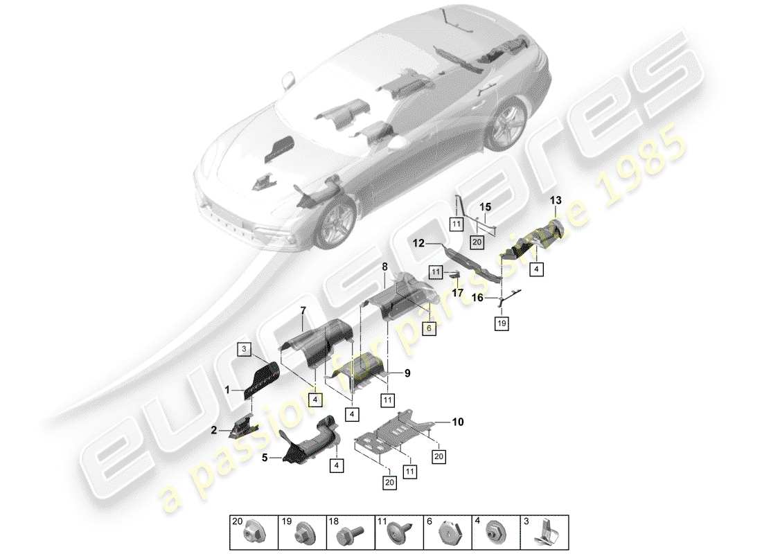 porsche panamera 971 (2019) trims part diagram