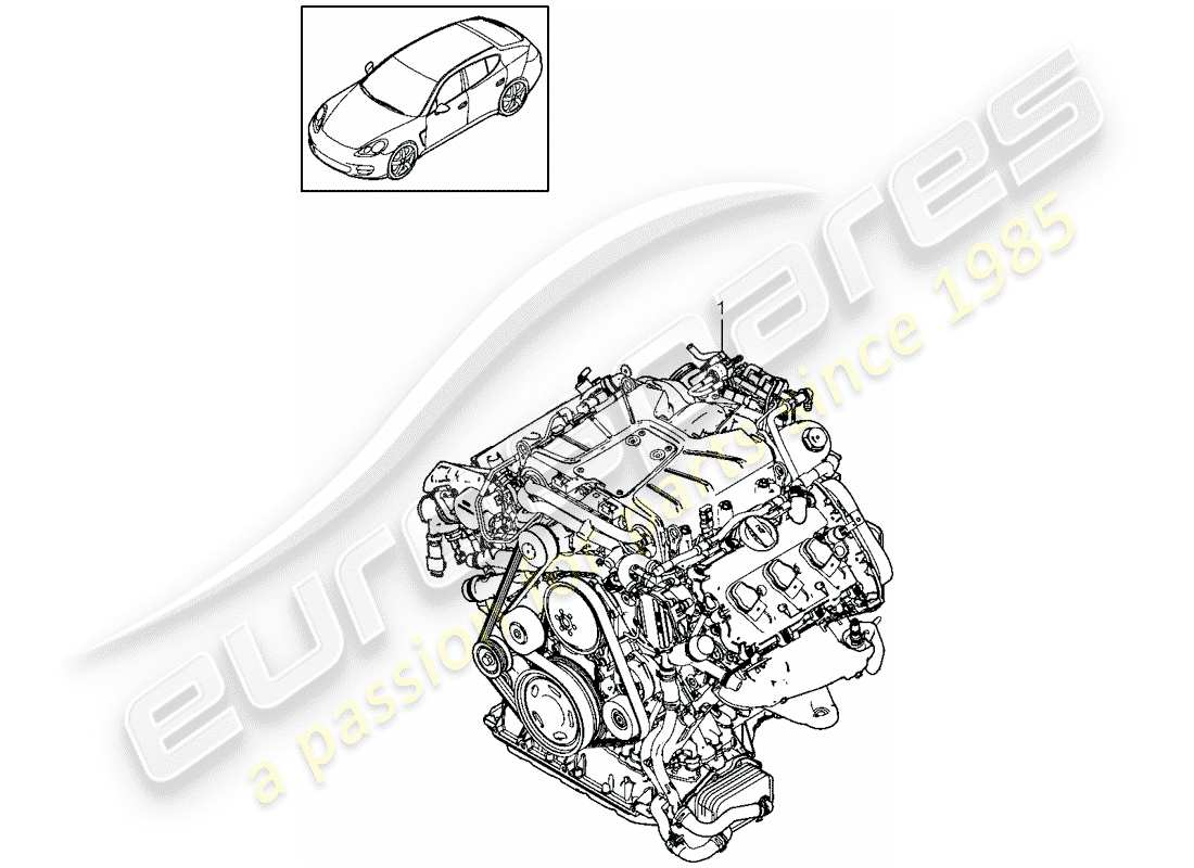 porsche panamera 970 (2012) replacement engine part diagram