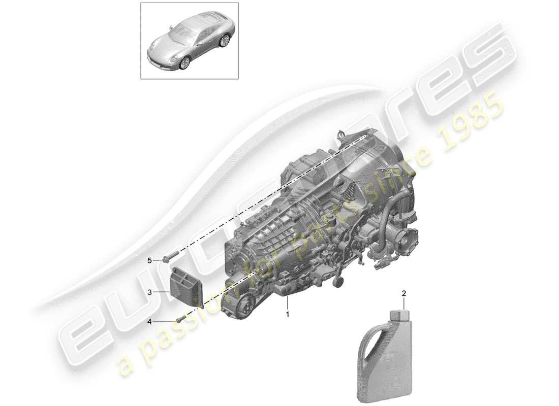 porsche 991 gen. 2 (2017) manual gearbox part diagram