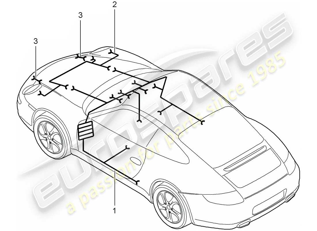 porsche 997 gen. 2 (2011) wiring harnesses part diagram