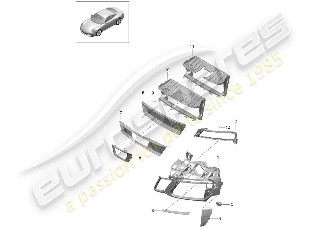 porsche 991 gen. 2 (2020) air duct part diagram