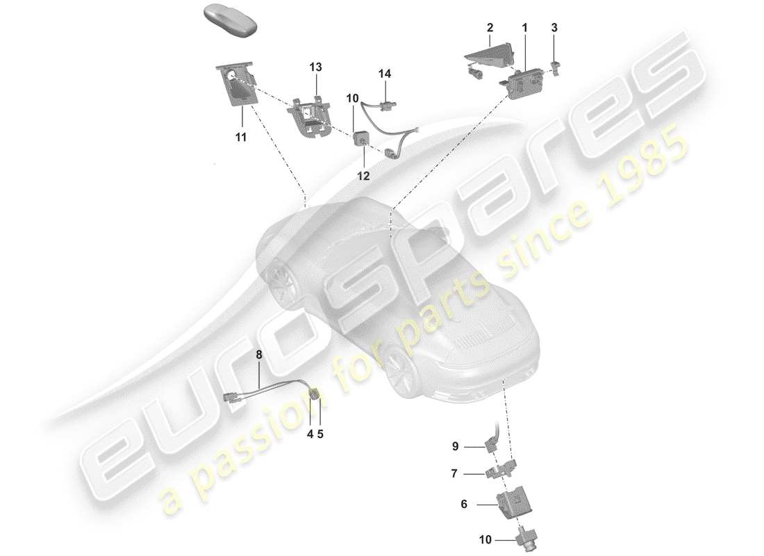 porsche 2019 front camera for part diagram