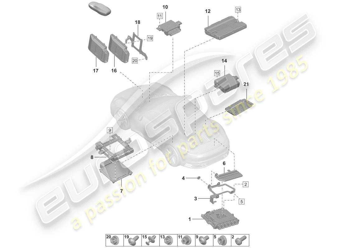 porsche 2019 control units part diagram